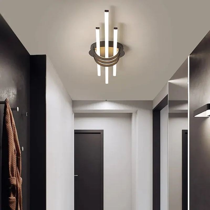 Edge Industriele LED Plafondlamp Zwart/Wit Metaal Acryl Slaap/Woonkamer