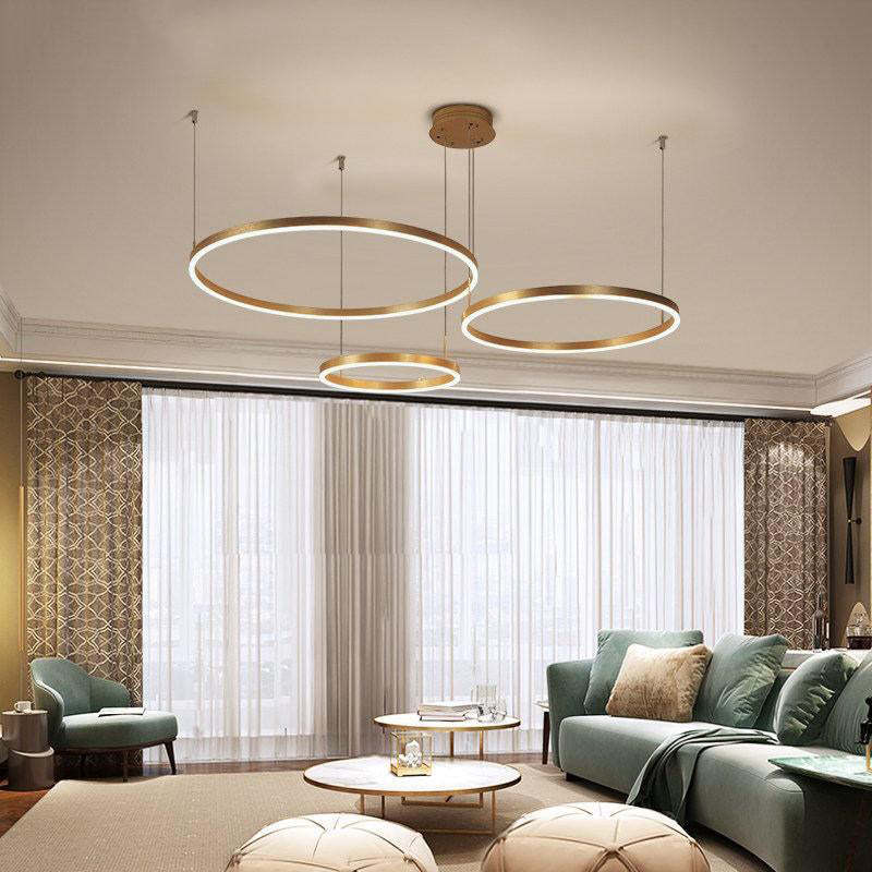 Arisha Moderne Grote  Hanglampen Wit Metaal Slaapkamer  Woonkamer Tir-Cirkel