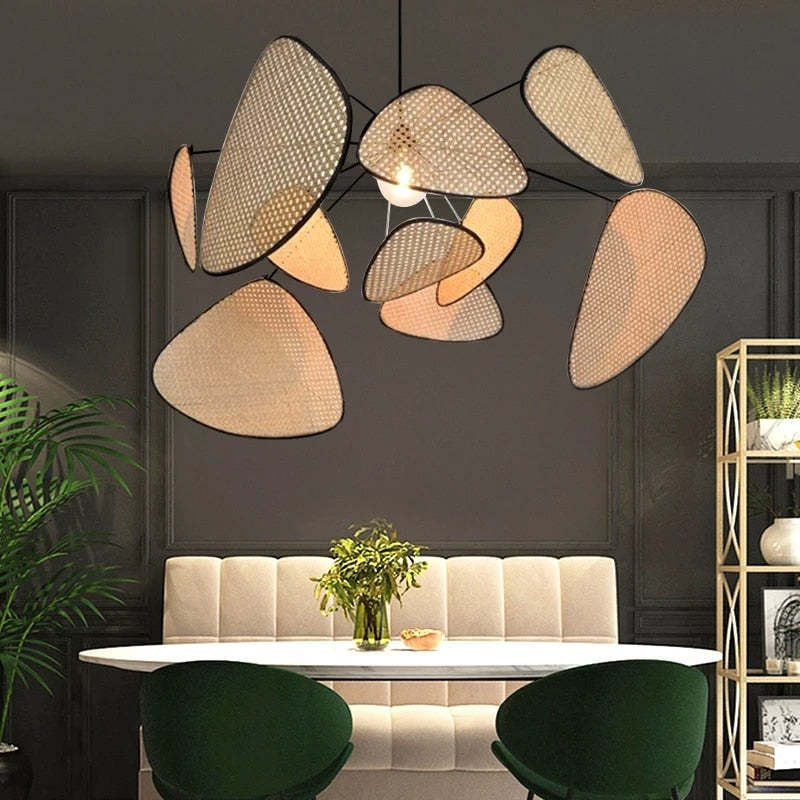 Ozawa Retro LED Hanglampen Metaal Rattan Eetkamer Woonkamer