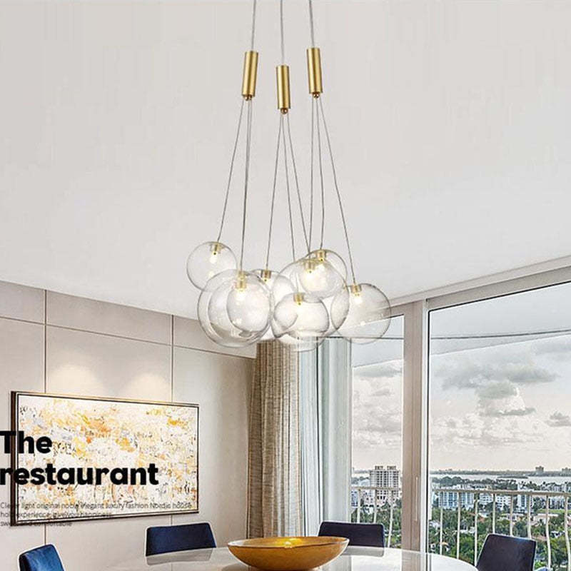 Valentina Design Bollen LED Hanglampen Goud Metaal/Glas Slaapkamer