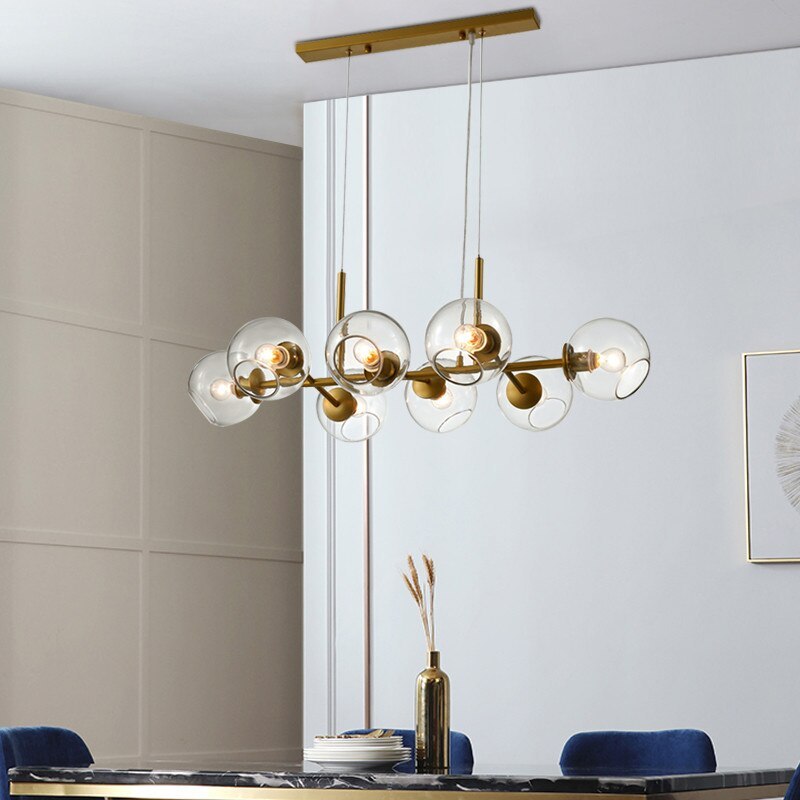 Valentina Ronde LED Hanglampen Zwart Goud Metaal Glas Woonkamer