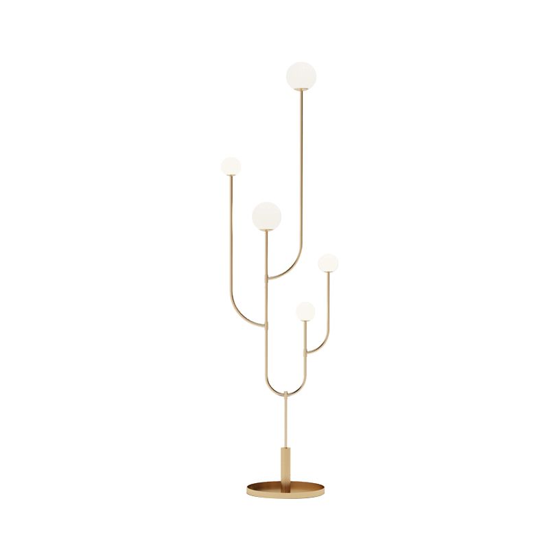 Valentina Moderne Design LED Unieke Cactus Vloerlamp Metaal Glas Wit Slaapkamer/Woonkamer