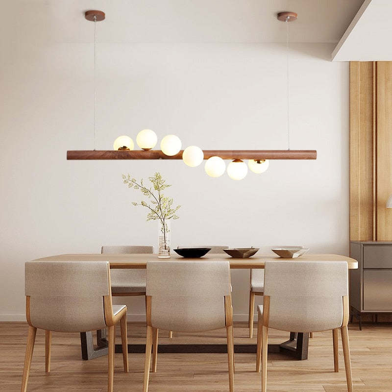 Valentina Hanglampen Bubble, Houten & Glas