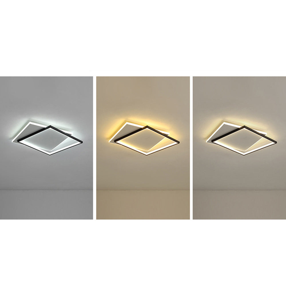 Quinn Moderne Ronde/Vierkant LED Plafondlamp Metaal/Acryl Zwart/Wit Slaap/Woon/Eetkamer