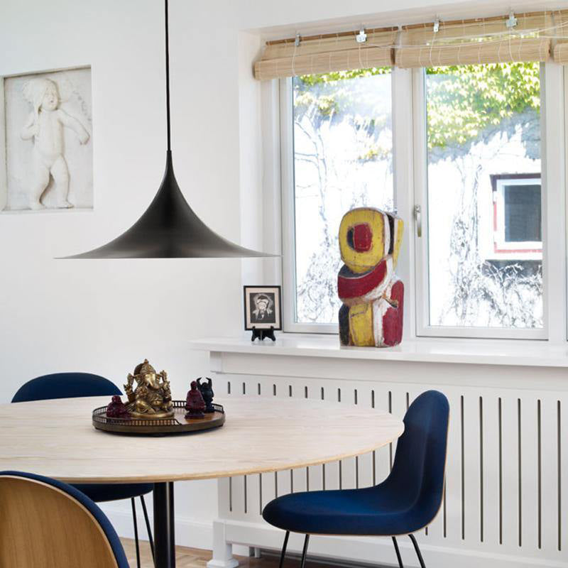 Cairns Moderne Ronde LED Hanglamp Zwart/Wit Metaal Woonkamer
