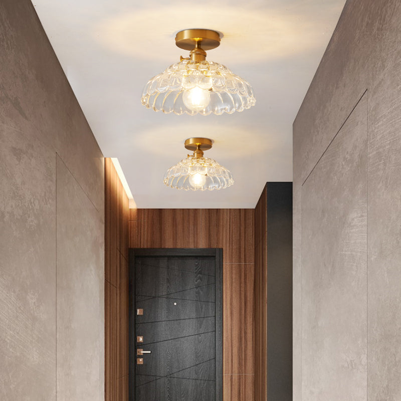 Quinn Luxueus Inbouwmontage Plafondlamp Duidelijk Metaal Glas Gang