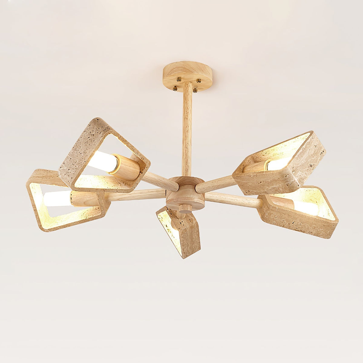Hedra Travertin Geometrisch Kroonluchter