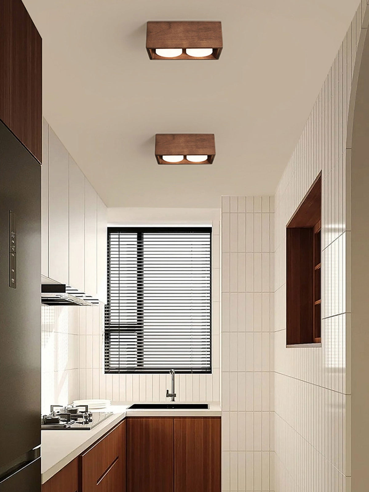 Eliza Minimalistisch Hout Plafondlamp