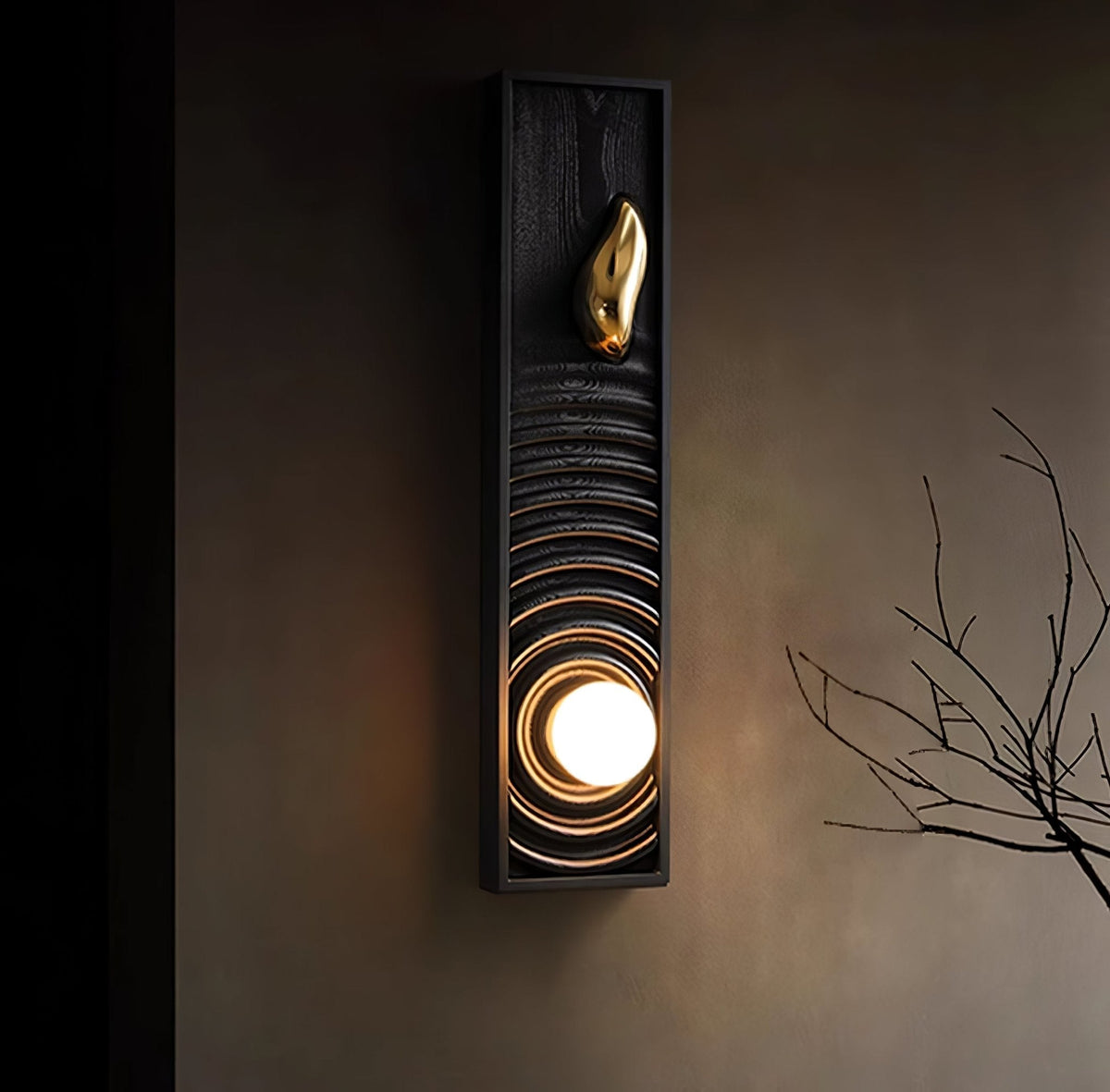 Caleb Vintage Houten wandlamp
