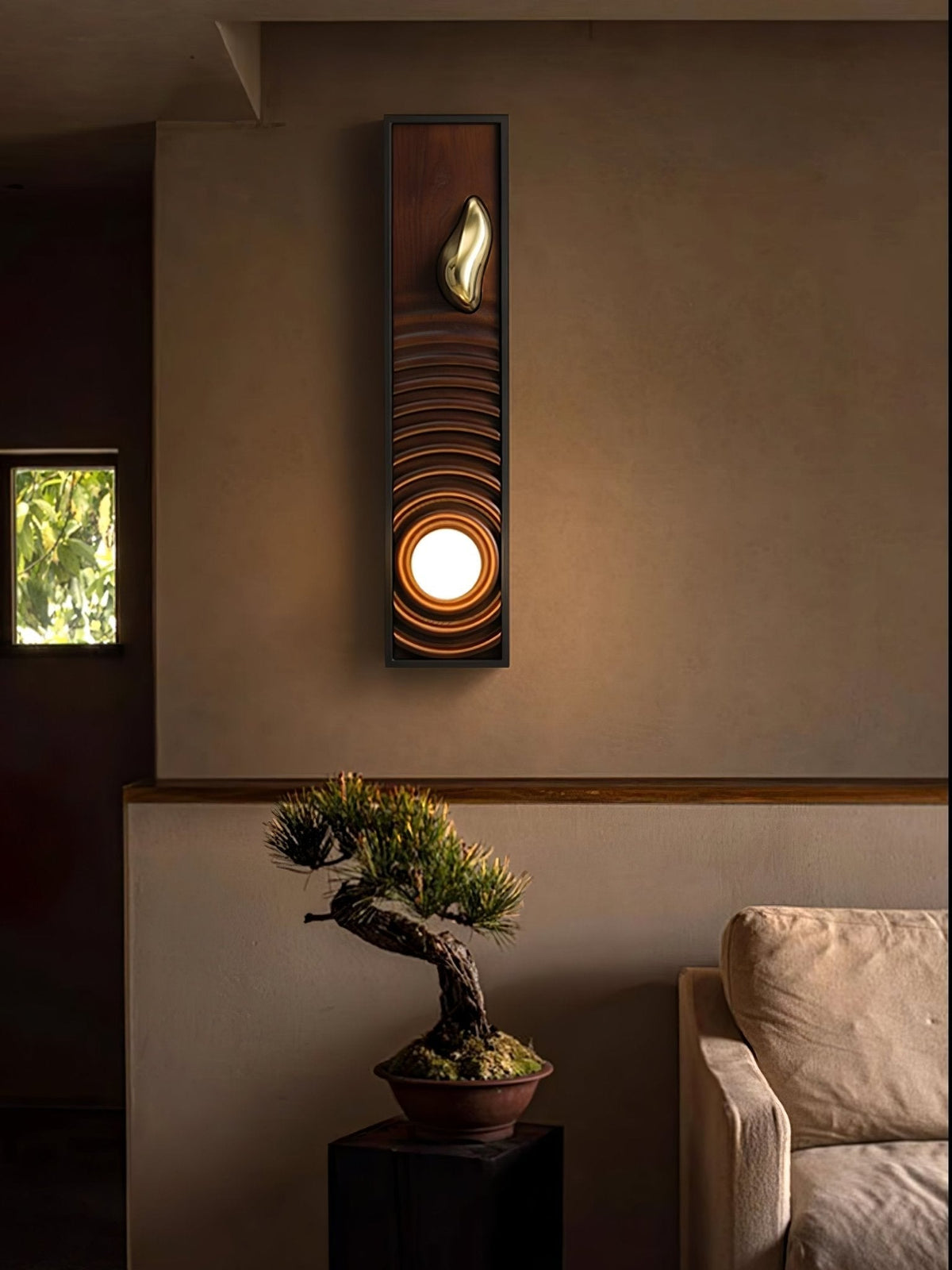 Caleb Vintage Houten wandlamp