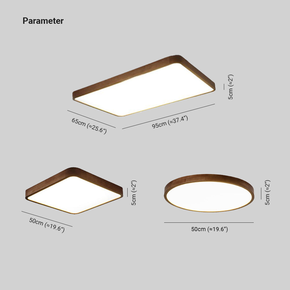 Ozawa Moderne LED Plafondlamp Hout Acryl Slaapkamer Woonkamer