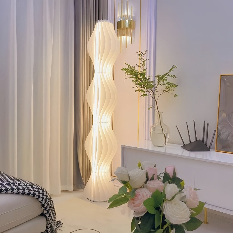Salgado Vloerlampen Gevormd Grasrok Wit Metaal/Acryl Woonkamer/Slaapkamer