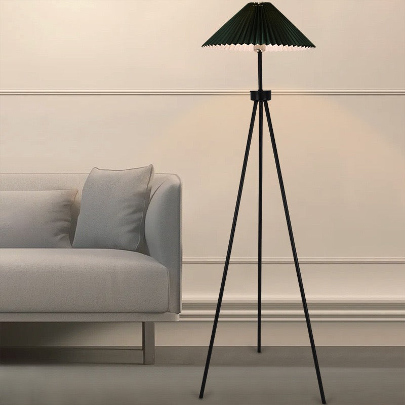 Ozawa Moderne Design LED Geplooide Driepoot Vloerlamp Hout Stof Slaapkamer/Woonkamer