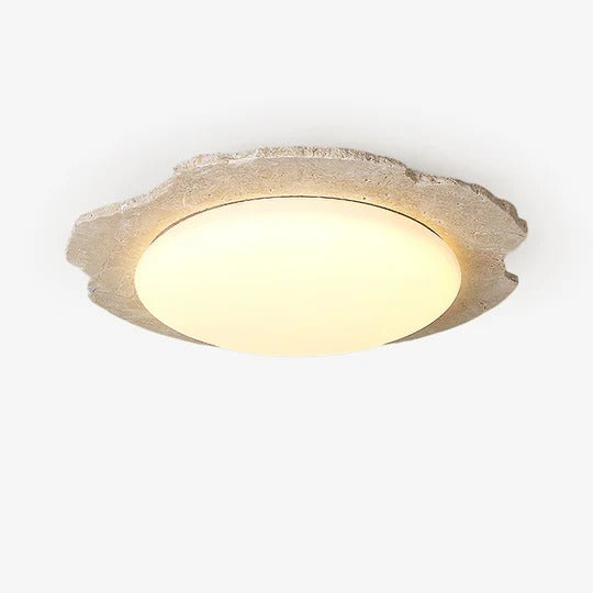 Nimbe Halo plafondlamp in geel travertin