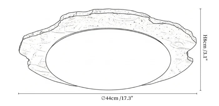 Nimbe Halo plafondlamp in geel travertin