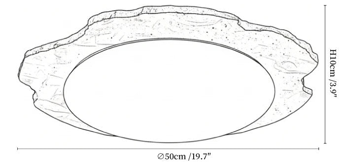 Nimbe Halo plafondlamp in geel travertin