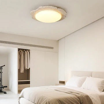 Nimbe Halo plafondlamp in geel travertin