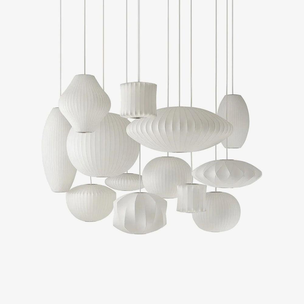 Bis hanglamp van zijde en staal