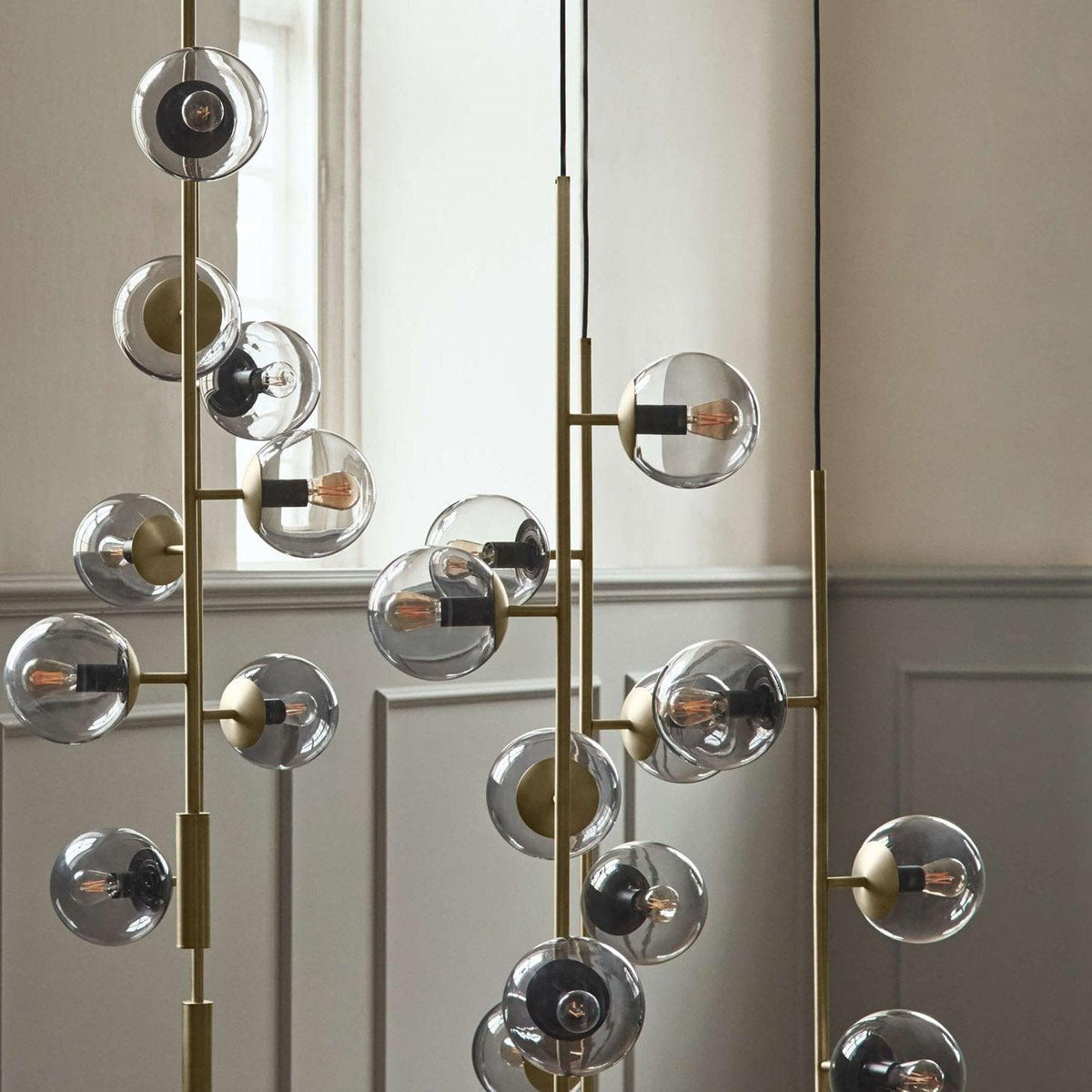 Erevia Moderne hanglamp van messing met glas