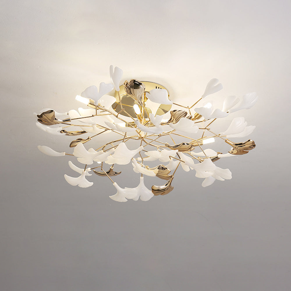 Olivia Moderne LED Plafondlamp Wit Gouden Metaal Woonkamer Eetkamer