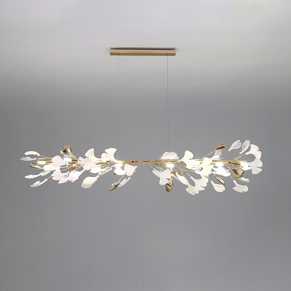 Olivia Design Ginkgoblad LED Hanglamp Goud/Wit Metaal/Keramisch Slaap/Eet/Woonkamer