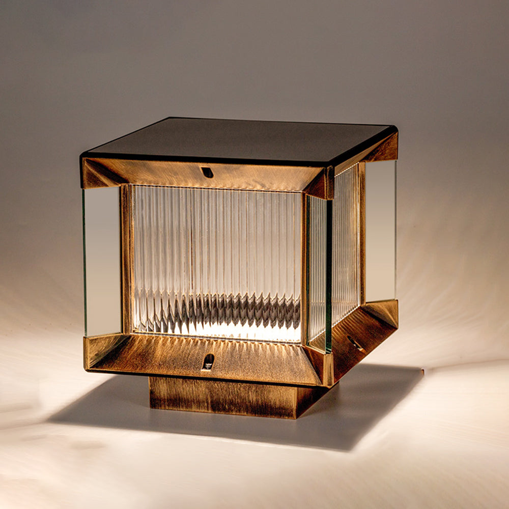 Riley Modern Retro LED Buitenlamp Zwart Goud Metaal Glas Buiten