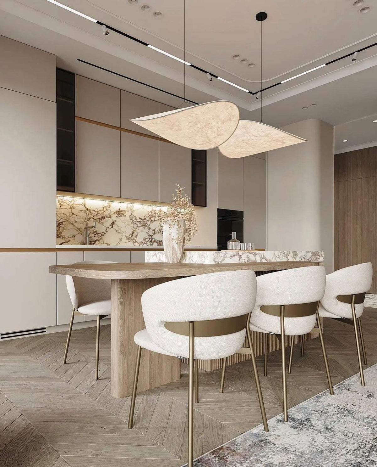 Larenol hanglamp van glas van papier en glasvezel